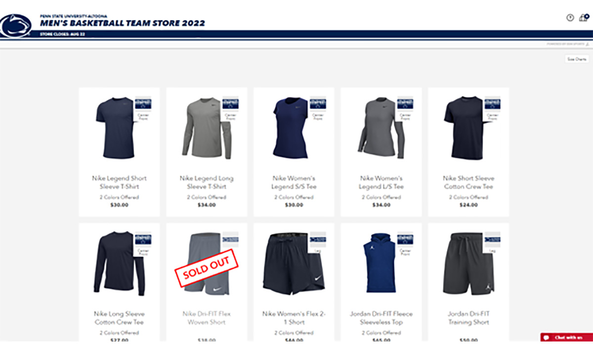 Men's Basketball 2022 Team Store Open!