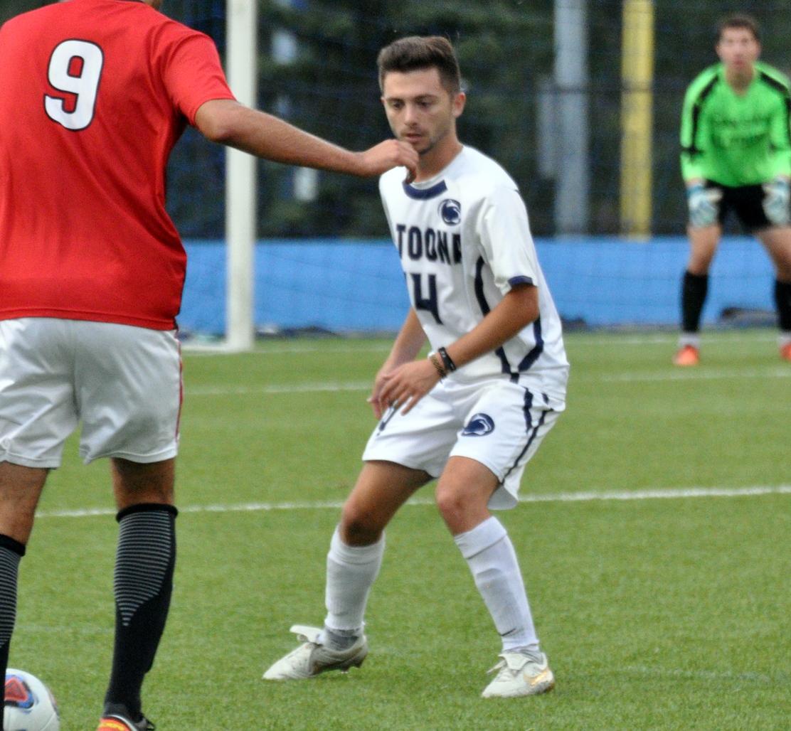 Photo: Penn State Altoona senior midfielder Seth Murrelle scored the game-winning goal for the Lions in a 3-1 victory at AMCC opponent Hilbert College on Saturday afternoon.