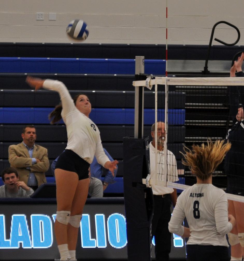 Photo: Penn State Altoona junior outside hitter Kelsey Bristol had a team-high 14 digs to go along with six kills and two block assists on Thursday night.
